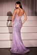 Ladivine C162 Scoop Back Illusion Corset Embellished Dress