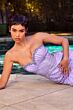 Ladivine C166 High Slit Beaded Sweetheart Neck Dress