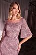 Ladivine CB149 Illusion Neck Bell Sleeve Dress