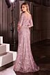 Ladivine CB149 Illusion Neck Bell Sleeve Dress