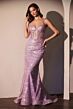 Ladivine CC0401 Lace-Up Back Sweetheart Neck Sequin Dress