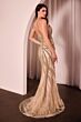 Ladivine CC0688 Plunging Neck Beaded Strapless Dress