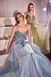 Ladivine CC0881 Floral Corset Lace-Up Glitter Dress