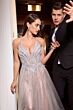 Ladivine CC2531 Embellished Top Lace-Up Glitter Dress