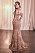 Ladivine CC4020 Sweetheart Neck Cold-Shoulder Beaded Dress