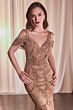 Ladivine CC4020 Sweetheart Neck Cold-Shoulder Beaded Dress