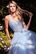 Ladivine CC415 Beaded Bodice Basque Waist A-Line Dress