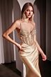 Ladivine CC8879 Sheer Corset Bodice Sweetheart Neck Dress