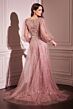 Ladivine CD0102 Bishop Sleeves Plunging Neck Dress