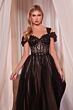 Ladivine CD0237 Sweetheart Neck Cold-Shoulder Tulle Dress