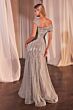 Ladivine CD0238 Asymmetric Neck Beaded A-Line Dress