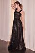 Ladivine CD0238 Asymmetric Neck Beaded A-Line Dress