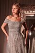 Ladivine CD0238 Asymmetric Neck Beaded A-Line Dress
