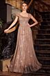 Ladivine CD0238 Asymmetric Neck Beaded A-Line Dress
