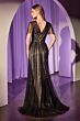 Ladivine CD0241 Surplice Bodice Butterfly Sleeve A-Line Dress