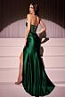 Ladivine CD2408 Sheer Corset Slit Skirt Dress