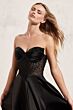 Ladivine CD297 Beaded Sweetheart Neck Off-The-Shoulder Satin Dress