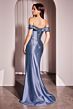 Ladivine CD370 Draped Skirt Off-The-Shoulder Satin Dress