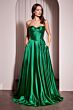 Ladivine CD378 Sweetheart Neck A-Line Satin Dress
