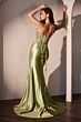Ladivine CD736 Beaded Corset Bodice Strapless Satin Dress