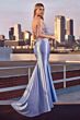 Ladivine CD745 Off-The-Shoulder Floral Applique Corset Dress