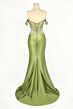 Ladivine CD745 Off-The-Shoulder Floral Applique Corset Dress