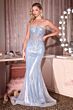 LaDivine CD756 Strapless Curved Neck Beaded Corset Dress