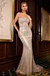 LaDivine CD756 Strapless Curved Neck Beaded Corset Dress