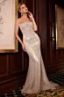 LaDivine CD756 Strapless Curved Neck Beaded Corset Dress