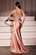 Ladivine CD757 Beaded Corset Bodice Sweetheart Neck Satin Dress