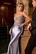 Ladivine CD757 Beaded Corset Bodice Sweetheart Neck Satin Dress