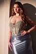 LaDivine CD757C Beaded Sweetheart Neck Sheer Corset Dress