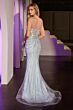 LaDivine CD766 Illusion Corset Bodice Crystal-Beaded Dress