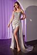 Ladivine CD774 Illusion Top Side Tail Dress
