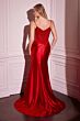 Ladivine CD776 Corset Bodice Pleated Hip Satin Dress