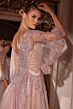 Ladivine CD784 Angel Sleeves Plunging Neck Dress