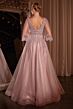 Ladivine CD784 Angel Sleeves Plunging Neck Dress