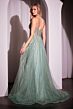 Ladivine CD786 Spaghetti Strap Beaded A-Line Tulle Dress