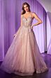 Ladivine CD786 Spaghetti Strap Beaded A-Line Tulle Dress