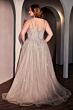 LaDivine CD786C Spaghetti Strap Beaded A-Line Plus Size Dress