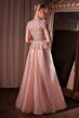 Ladivine CD789 Three Quarter Sleeve Peplum A-Line Dress