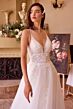 Ladivine CD792W Criss Cross Back Lace Bodice Dress