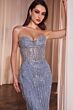 Ladivine CD794 Illusion Bodice Sweetheart Neck Dress