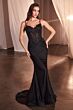 Ladivine CD798 Removable Sleeve Lace Bodice Dress