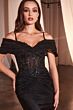 Ladivine CD798 Removable Sleeve Lace Bodice Dress