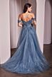 Ladivine CD799 Scoop Neck Off The Shoulder A-Line Dress