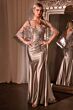 Ladivine CDS499 Sweetheart Neck Sheer Capelet Dress