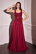 Ladivine CDS503 Scoop Neck Sheer Capelet A-Line Dress