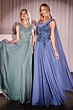Ladivine CDS509 Scoop Neck Shoulder Streamer A-Line Dress