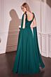 Ladivine CDS509 Scoop Neck Shoulder Streamer A-Line Dress